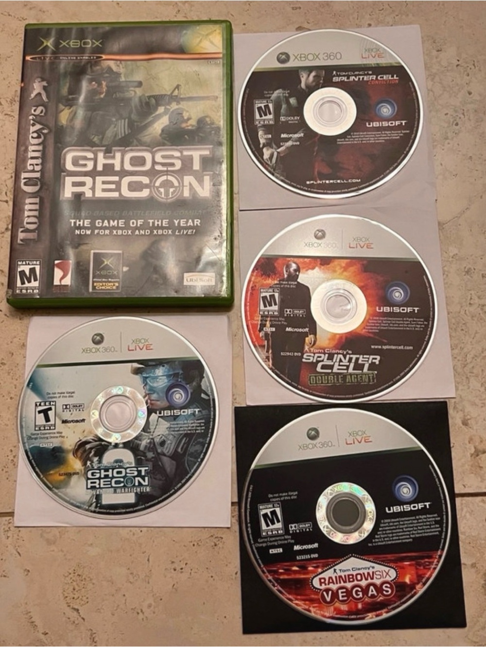 Tom Clancy's Xbox/Xbox 360 5 Game Lot (Ghost Recon+More) CIB/Disc Only